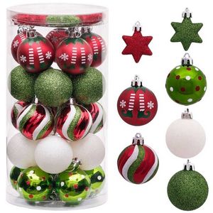 Valery Madelyn 35pcs 5cm Christmas Balls Ornament Multi Color Christmas Hanging Tree Pendants Navidad Decor for Home Year 211122