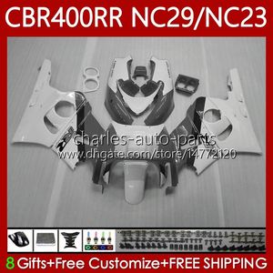 Fairings Kit för Honda CBR 400 RR CC 400CC NC23 1994 1995 1996 Vitgrå 1997 1998 1999 Body 66NO.116 CBR400RR CBR400 RR 88-99 NC29 CBR 400RR 94 95 96 97 98 99 OEM KOVISWORK