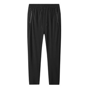 2021 Męskie Męskie Dorywczo Elastyczne Spodnie Waist Oddychające Soft Stretch ICE Silk Spodnie Solidne Joggers L-8XL Mężczyźni Odzież NK007