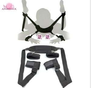 Seafeliz Jogos de sexo Acessórios cama Beding Bondage Restripts Neck Ankle Cintas Erótico Sexo Produtos Bandage Brinquedos sexuais Adulto X0401