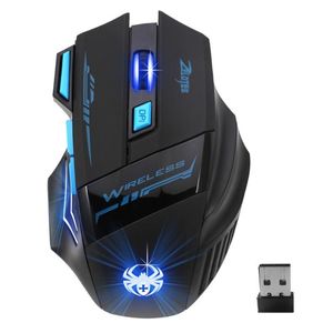 Zelotes F14 2.4GHz Wireless USB Óptico 2400DPI 7 botões Botões LED Ajustável Gaming Ergonómico Mouse PC Computador