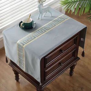 Anpassad Jacquard Lace Kaffe Tea Bordsduk Kinesisk stil Velvet Bedside Dammskydd Tvättmaskin TV-apparat Kylskåp smutsfria uppsättningar