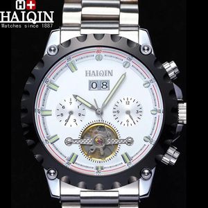 Нарученные часы 2021 Haiqin Top Mechanical Watches for Men Tourbillon Автоматические часы бизнес -скелет Reloj hombre