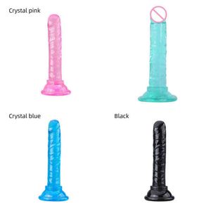 NXY Sex Products Dildos Realistischer Dildo Anal Masturbator Spielzeug für Paare Crystal Jelly Suck Penis Stak Phalo Hot 1227
