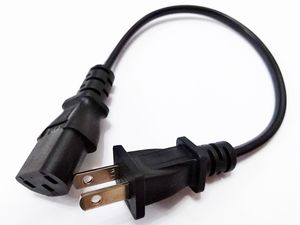 Netzteilkabel, NEMA 1-15P JP US-Stecker auf IEC320 C13-Buchse, kurzes tragbares Kabel, ca. 30 cm/10 Stück