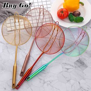 1PC Filtro in acciaio inossidabile Mesh Pot Skimmer Strainer Mesh Oval Fine Mesh Food Oil Strainer Mestolo Filtri Utensili da cucina 210626