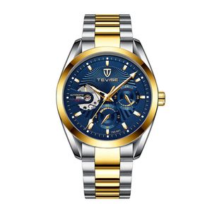 TEVISE Männer Uhren Automatische Mechanische Skeleton Uhr Leucht Hände 3ATM Wasserdicht Mode Luxus Edelstahl Männliche Uhr Q0902