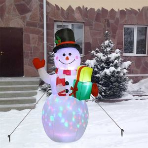 150cm 크리스마스 풍선 눈사람 인형 LED 야간 조명 그림 정원 장난감 파티 크리스마스 장식 년 미국 EU 플러그 211104
