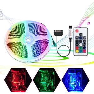 Foxanon SATA RGB LED-band Ljus 1m 2m 3m 4m 5m DC 12V 3535 Tape Power Supply-gränssnitt för PC-datorväska
