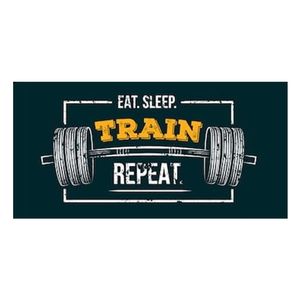 Novità Eat Sleep Train Ripeti Asciugamano da palestra Divertente Citazione motivazionale Fitness Sport Asciugamano da bagno Asciugamano per adulti Grunge Bodybuild Regali 210611