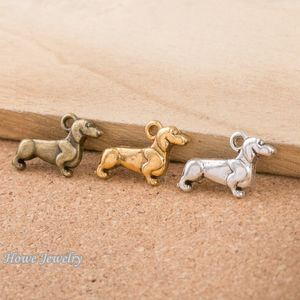 120pcs Vintage Dachshund dog charms fit for Pendant European Style DIY jewelry findings D056