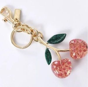 Crystal Cherry Keychain Borsa da donna Ciondolo Accessori per auto squisiti con confezione regalo