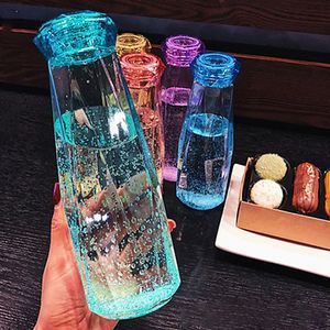 Sports Drinking Bottles achat en gros de Bouteille d eau de verre transparente créativité mug de voyage sport bouteilles en plastique camping randonnée de randonnée boisson cupule diamant cadeau