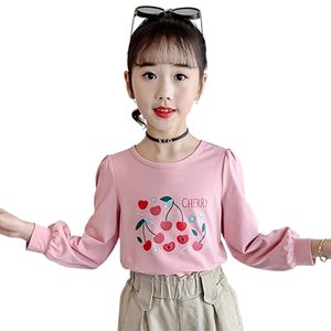 Camicia per bambini adolescenti Lettera Ragazze Top Motivo floreale Tshirt Bambini Vestiti autunnali 6 8 10 12 14 210528
