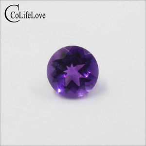 7mm 1.2CT Runde Runde Runde Echt Amethyst Lose Stein Für Verlobungsring Natürliche Runde Kürzung Amethyst Loose Edelstein H1015