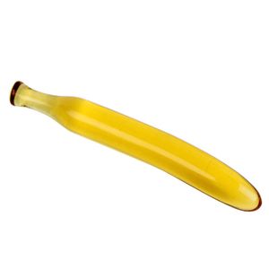 Masaż Elementy Upgrade Szkło Dildo Warzywa Sexy Zabawki Crystal Anal Plug Fake Penis G-Spot Banana Masturbator Dla Kobiet Ogromne Duże