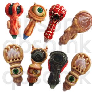 QBsomk Wasserpfeifen Tabak Rauchen Glas Handpfeife 3D Evil Monster Face Charakter Bong