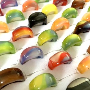 Bulk Lots 50pcs retro cute colorful resin rings mix set Acrylic fashion charm Ladies girls Jewelry party gifts Wholesale