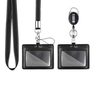 Kortinnehavare 2Set / påse Retractable Lanyard Neck Strap Badge Holder ID Namn Clip Office Supply TRVAL BAG Tillbehör