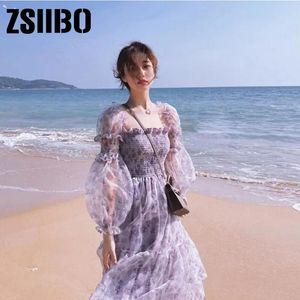 Casual Dresses Beach Floral Female Party Korean Style Clothes Vintage Vero Brandy Accessory Robe Punk Top Women Elegant Dress Sleeve