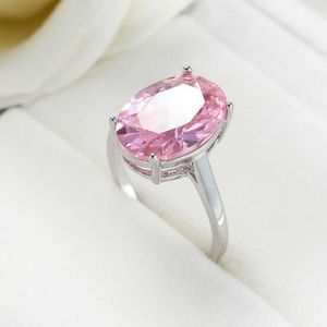 Eheringe Est Oval Cut Pink Fire Woman Verlobungsring US-Größe 6-10