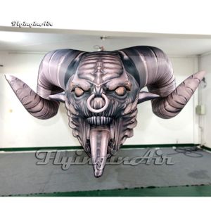 Halloween decorativo pendurado inflável diabo monstro cabeça 3m altura ar soprado demônio modelo de crânio para decoração do palco do concerto