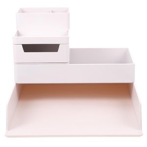 Gift Wrap 3Pcs Document File Storage Boxes Practical Desktop Holders (Assorted Color)