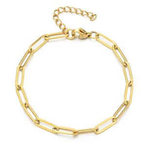 ZMZY Boho Bransoletki łańcuchowe ze stali nierdzewnej dla człowieka Kobiety Złoty Kolor Biżuteria DIY Oval Regulowany