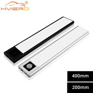 20/40CM PIR Motion Sensor LED Under Cabinet Light USB Rechargeable Wardrobe Closet Cupboard install Ultra-thin lamp