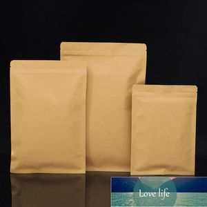 Flat Bottom Kraft Papel Zip Bloqueio De Embalagem Embalagem Folha de Alumínio Inside Água Impermeável Selamento Selamento Snack Spice Sementes de Especiaria Bolsas de Armazenamento Preço de Fábrica Qualidade