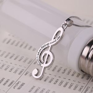 YUTong Music Note Treble Musical Symbol G Clef Presentanläggning Halsband Guldfärg Rostfritt Stål Snake Chain Hänge För Kvinna Man
