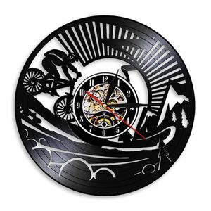 Relógios de parede Mountain Biker Art Clock Bike Bike Bicycle Record Vintage Bicking Funny Cyclist Gifts