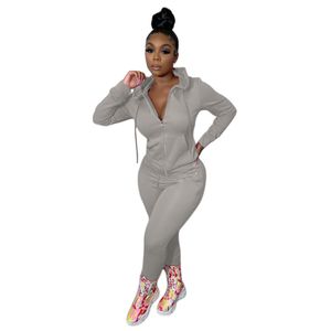 New Jogger suits women fall winter Clothes solid Outfits S-long sleeve Tracksuits ooded jacket+pants Two Piece Set Casual Black Sports Suit letters sweatsuits 5631