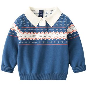 Pojkar Tröja Höst Vinter Tjockrock Barnkläder 2021 Ny Casual Knitting Toddler 1-5Y Barn Baby Varm Cardigan Sweater Y1024