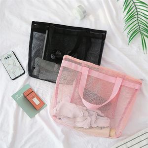 COOFIT 1PC SOLIEKE KLEUR MESH MESH MESPUIT TAG Portable Casual Fashion Toileth Top Douche voor Outdoor Travel Cosmetic Bags Cases
