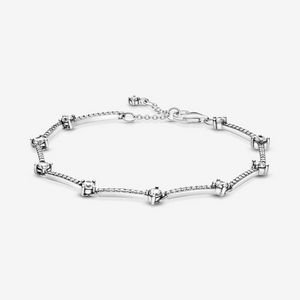 Gioielli firmati Bracciale in argento 925 Charm Bead fit Pandora Sparkling Pave Bars Creazione di gioielli di moda Bracciali scorrevoli Perline Charms stile europeo Perline Murano