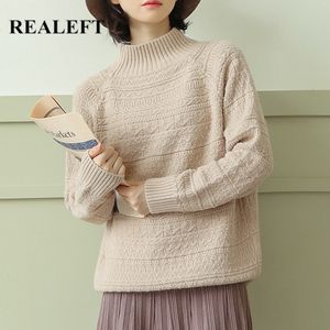 여성을위한 빈티지 스웨터 한국식 긴 소매 따뜻한 패션 뜨개질 젖소 겨울 여성 스웨터 여성 210428