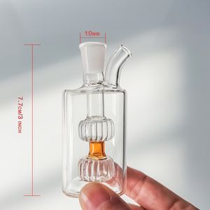 3-calowy Wysokość Mini Mały Szklany Palnik Olejeniowy Dym Shisha Diposable Szklane Rury Perkolater Bubbler Bong Z 10mm Joint Tobacco Bowl Dymanie Rura