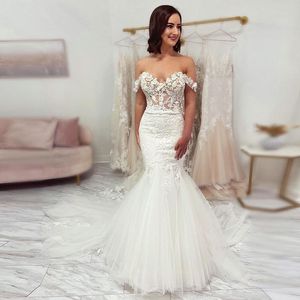 Gorgeous New Off Shoulder Wedding Dress Mermaid 2022 Bride Wedding Gowns Vestido de Noiva