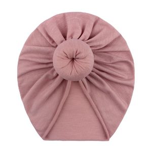Hats Caps & Baby Hat Soft Girl Turban Infant Born Cap Bonnet Headwraps Solid Bow Knotted Beanie Headwear Accessories