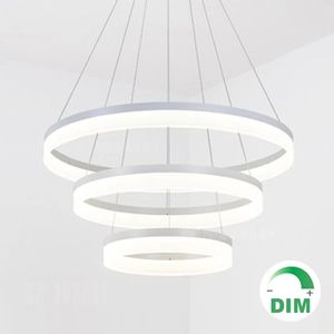 För restaurang foajé sovrum hänge lampor matsal droplight modern rund ring cirkulär pmma akryl LED ljuskrona ljus hängande lampa