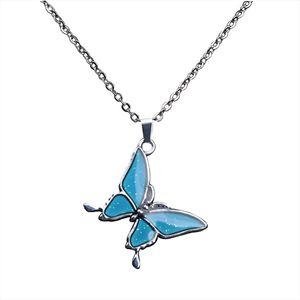 cartoon butterfly mood necklace change color necklaces 12pcs/lot