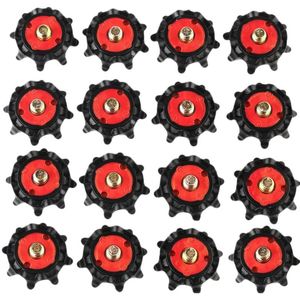 Golf Training Aids 16Pcs Outdoor Shoe Spikes Screw Parts Soft Rubber For Sports Shoes (Red/Black)