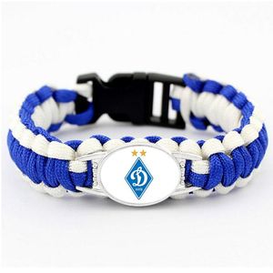 Wholesale braided paracord bracelet for sale - Group buy Charm Bracelets FC Dynamo Kyiv Football DIY Charms Paracord Bracelet Rope Survival Braided Escape Drop