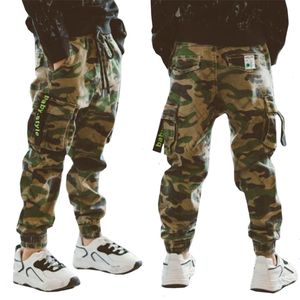 Kids Casual Camouflage Clothes Spring Autumn Fashion cotton Children Boys Trousers Overalls Pants Teen 210417