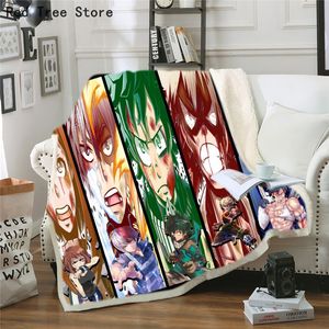 My Hero Academia Collage Anime 3D Fleece Throw Blanket Fuzzy Warm Throws Spring Winter Sofa Couch Portable Plush Blanket Cover