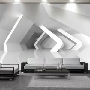 Home Decor 3D Wallpaper Wallcovering Branco Edifício Estendido Espaço Mural Sala de estar Quarto Cozinha Pintura Papéis de Parede