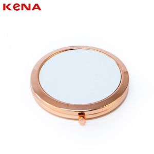 Sublimation Compact Mirror Round Metal Rose Gold Color viene con discos metálicos