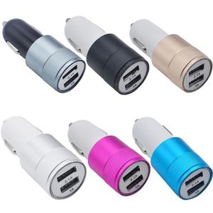 LED 5V 2.1A Dual USB Fast Car Charger Adattatore in lega di alluminio per iPhone Samsung Galaxy Tablet