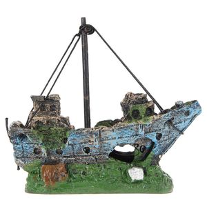 水族館の魚タンクの装飾風景海賊船の船の装飾樹脂船飾りアクセサリー